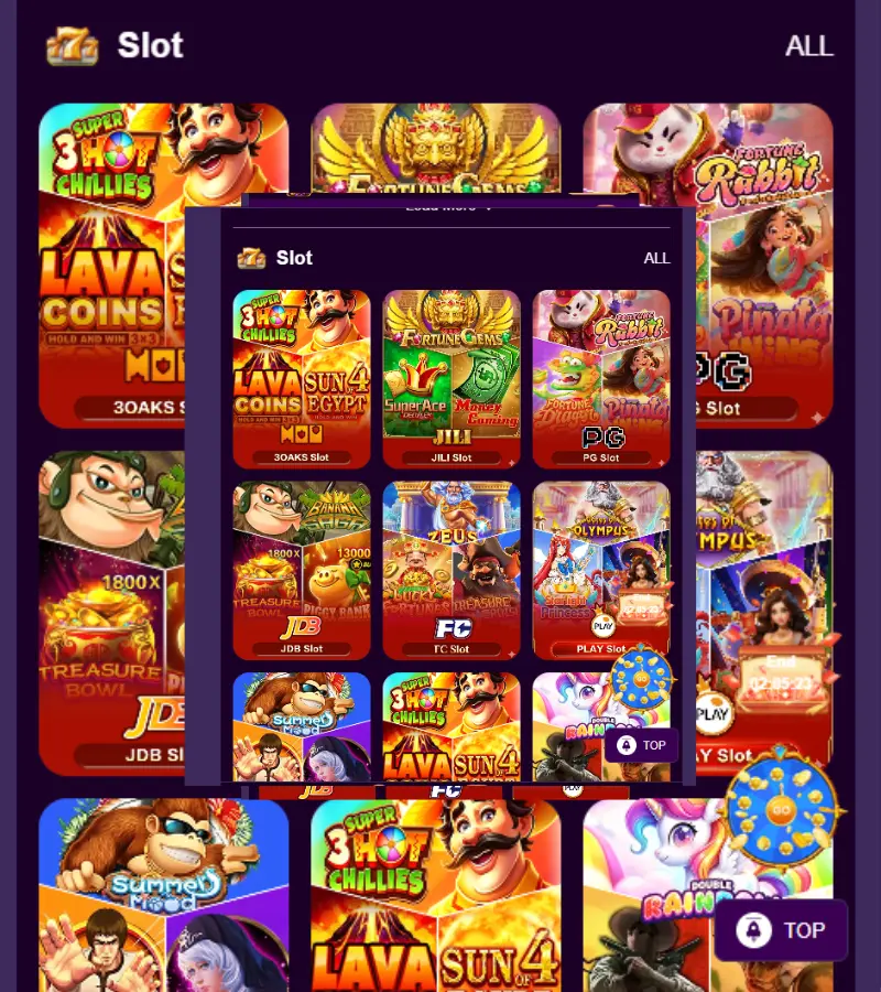 777QR Game APK slot games showing available gaming titles