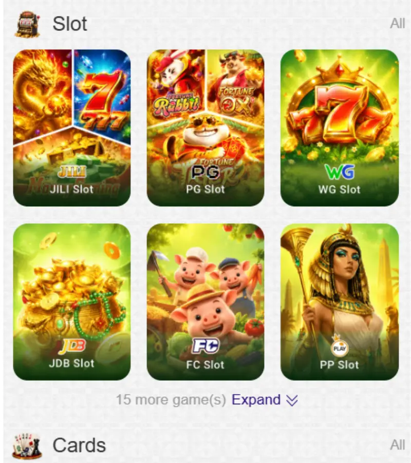 QZR888 Game slot games section on Android